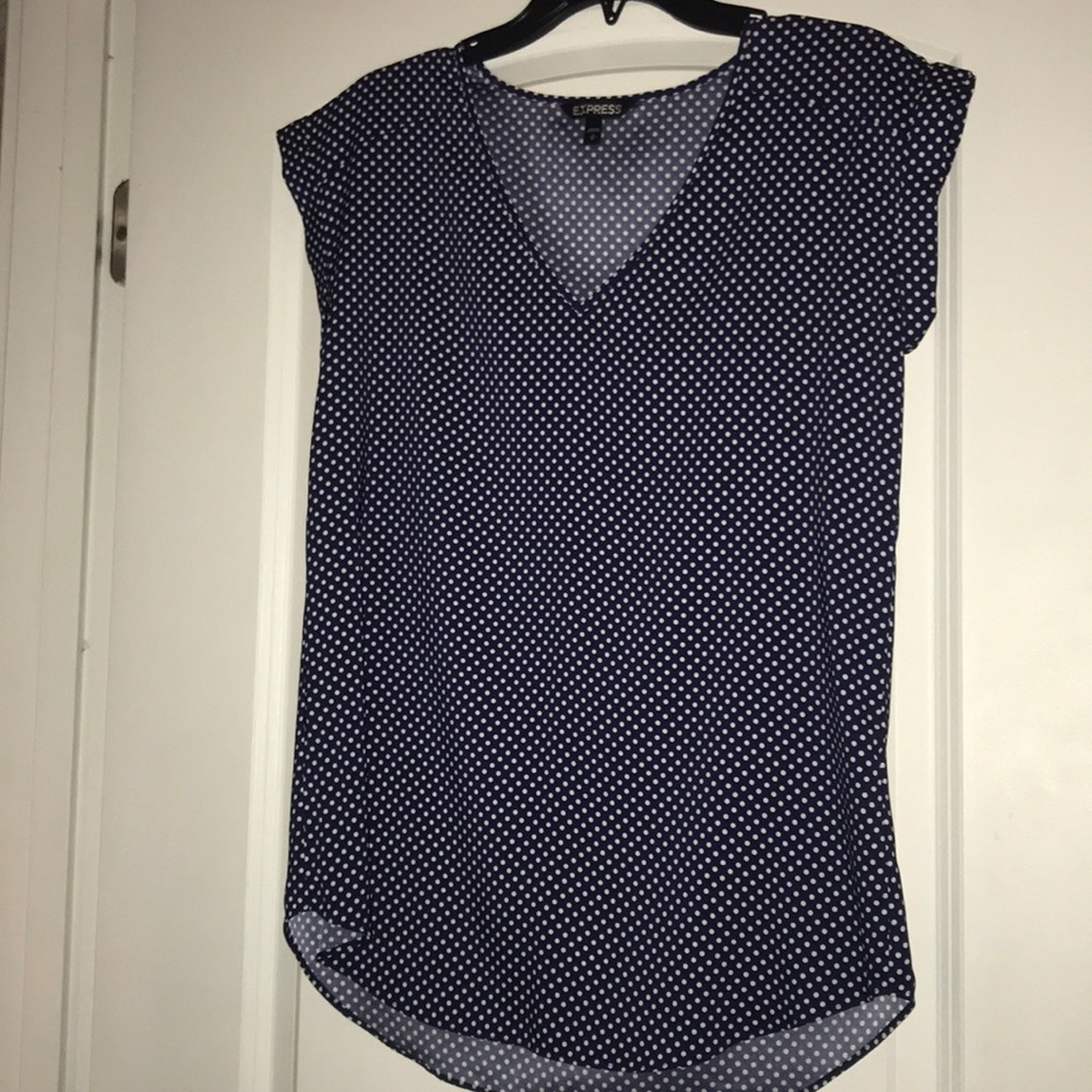 Polka dot silk top